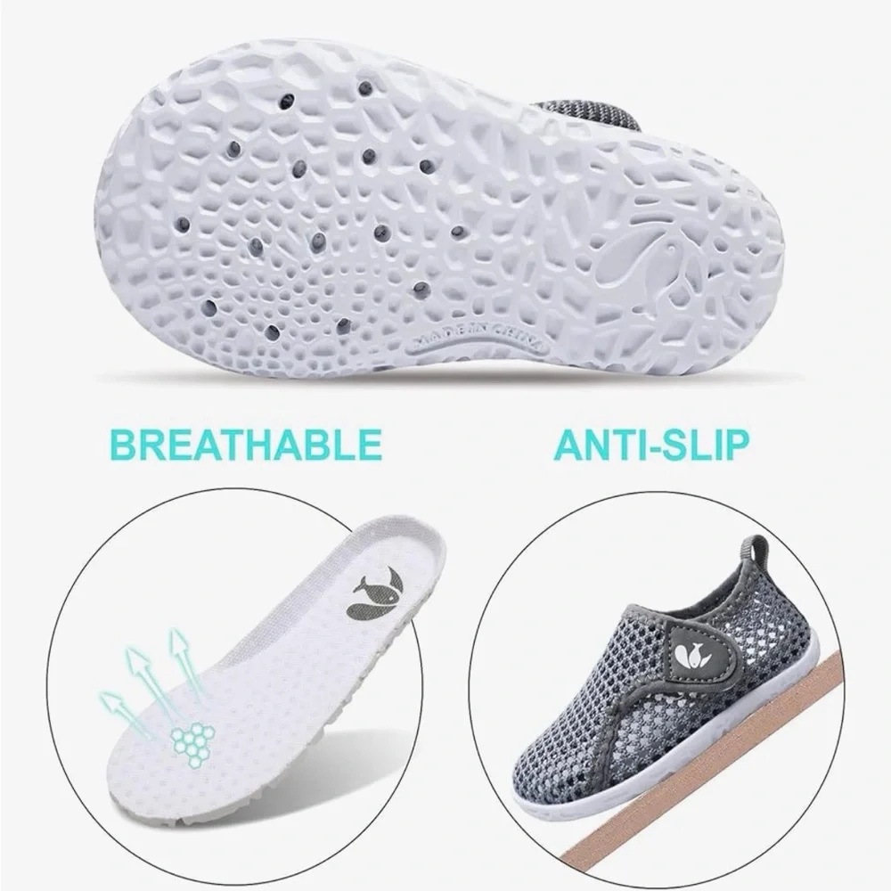 Gray Mesh Baby Walking Shoes Sneakers